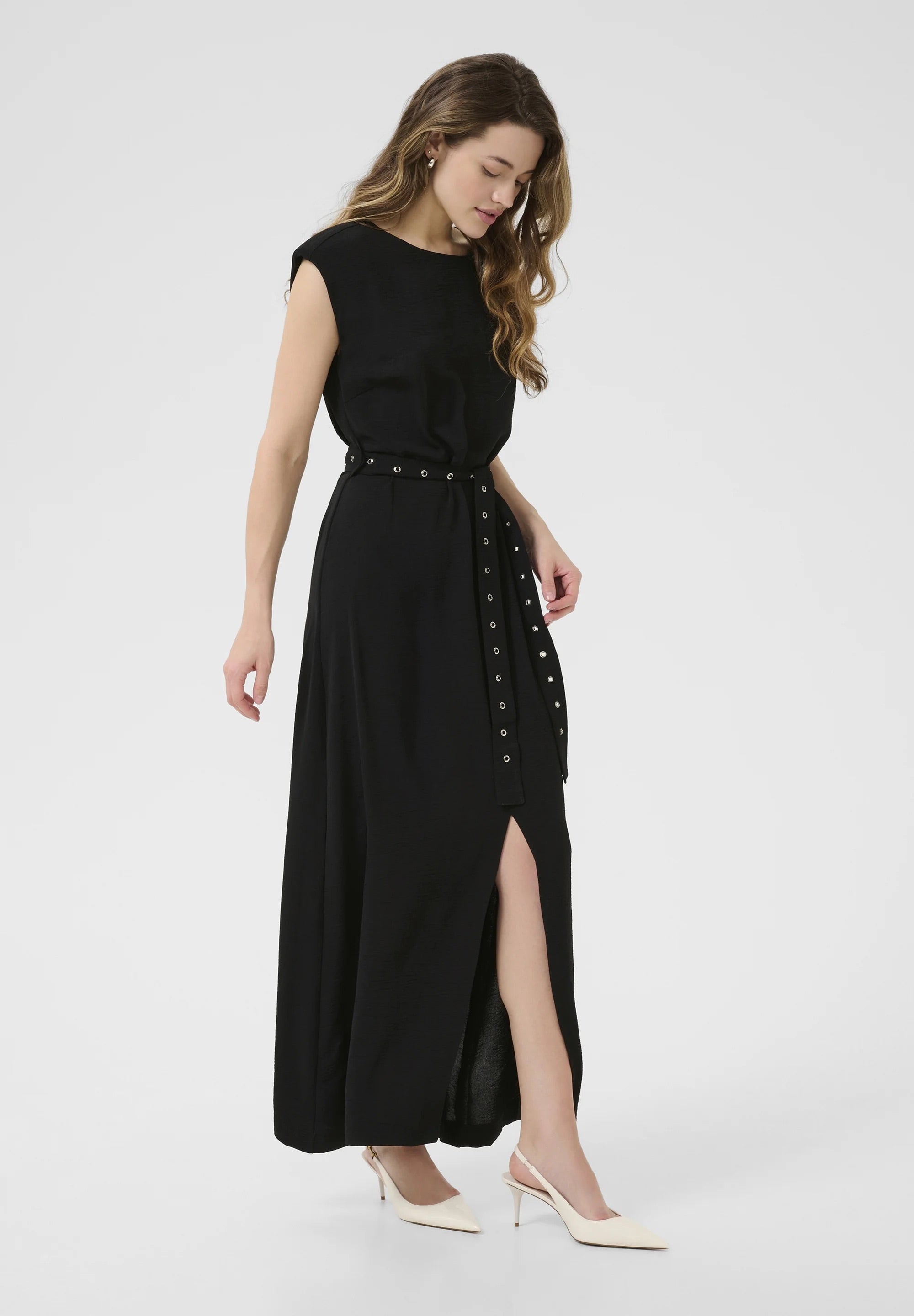 Kaffe KAtessa Belted Maxi Dress – Black