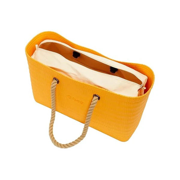 O bag Beach Tote with Inner Bag and Rope Handles – Yellow