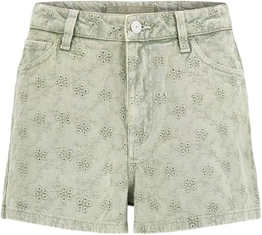 Guess Claudia Embroidered Denim Shorts – Floridada Green