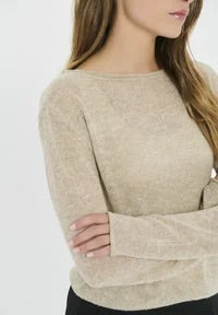 Saint Tropez ANELISZ BOATNECK Jumper – Oxford Tan Melange