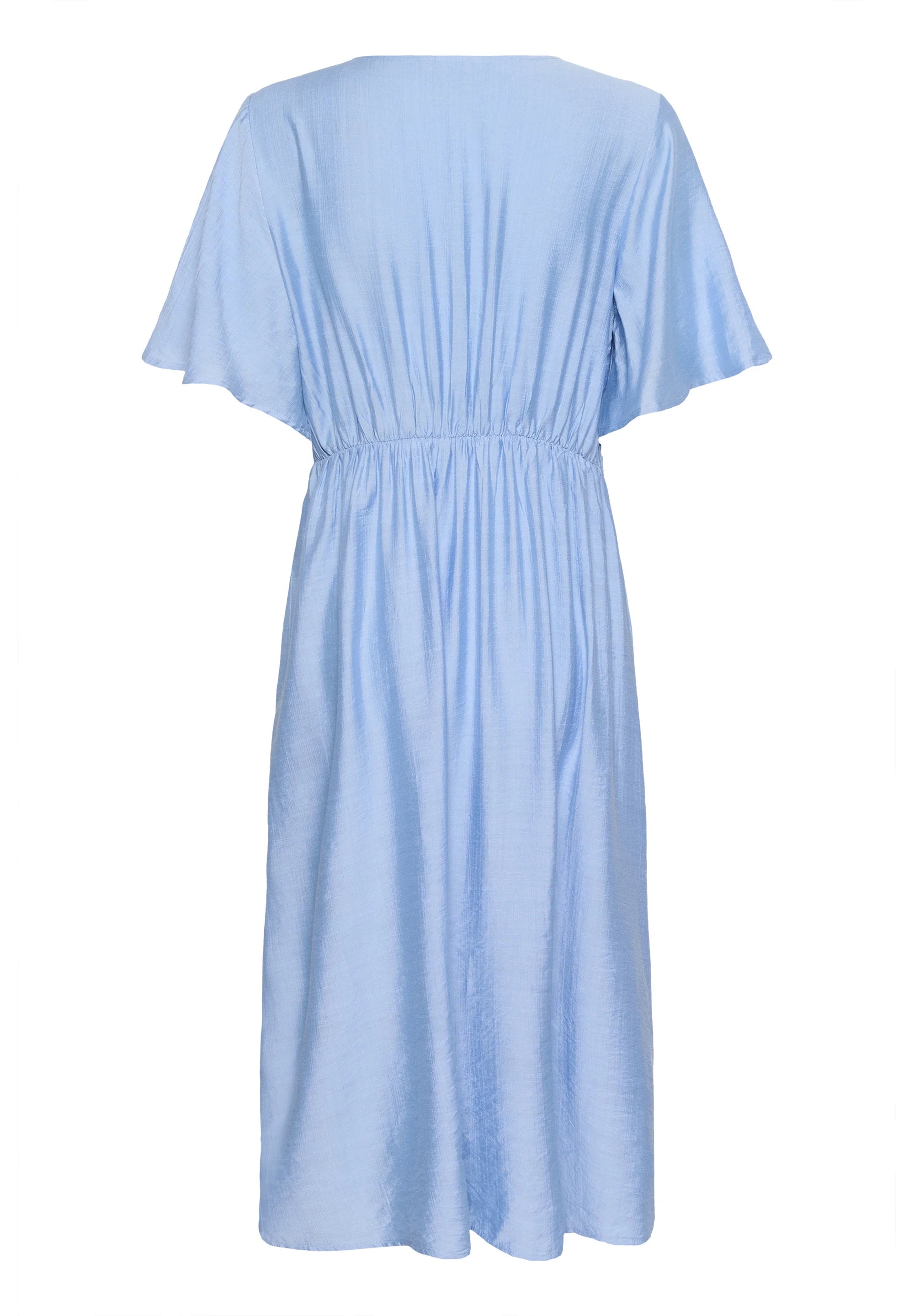 Kaffe KAjasmin elöl csavart midiruha – Placid Blue