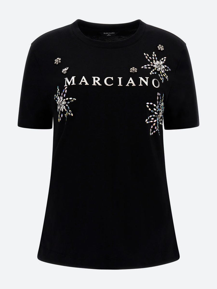 Marciano by Guess T-Shirt - JBLK featuring a stylish design with embellishments, perfect for women's fashion and premium brands.
