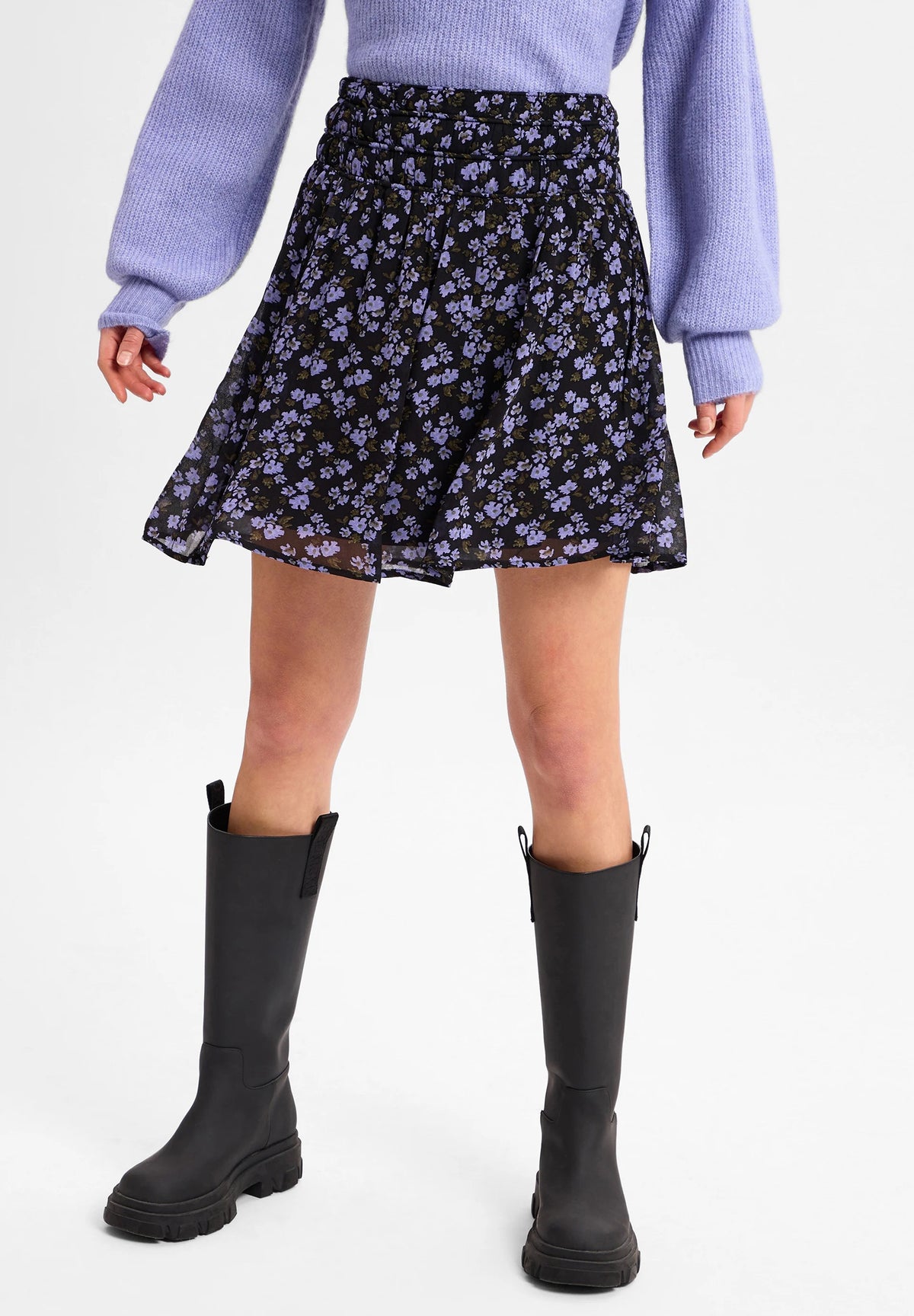 MSCH Copenhagen Kasandra Orabella Women's Floral Skirt – Black & Lavender