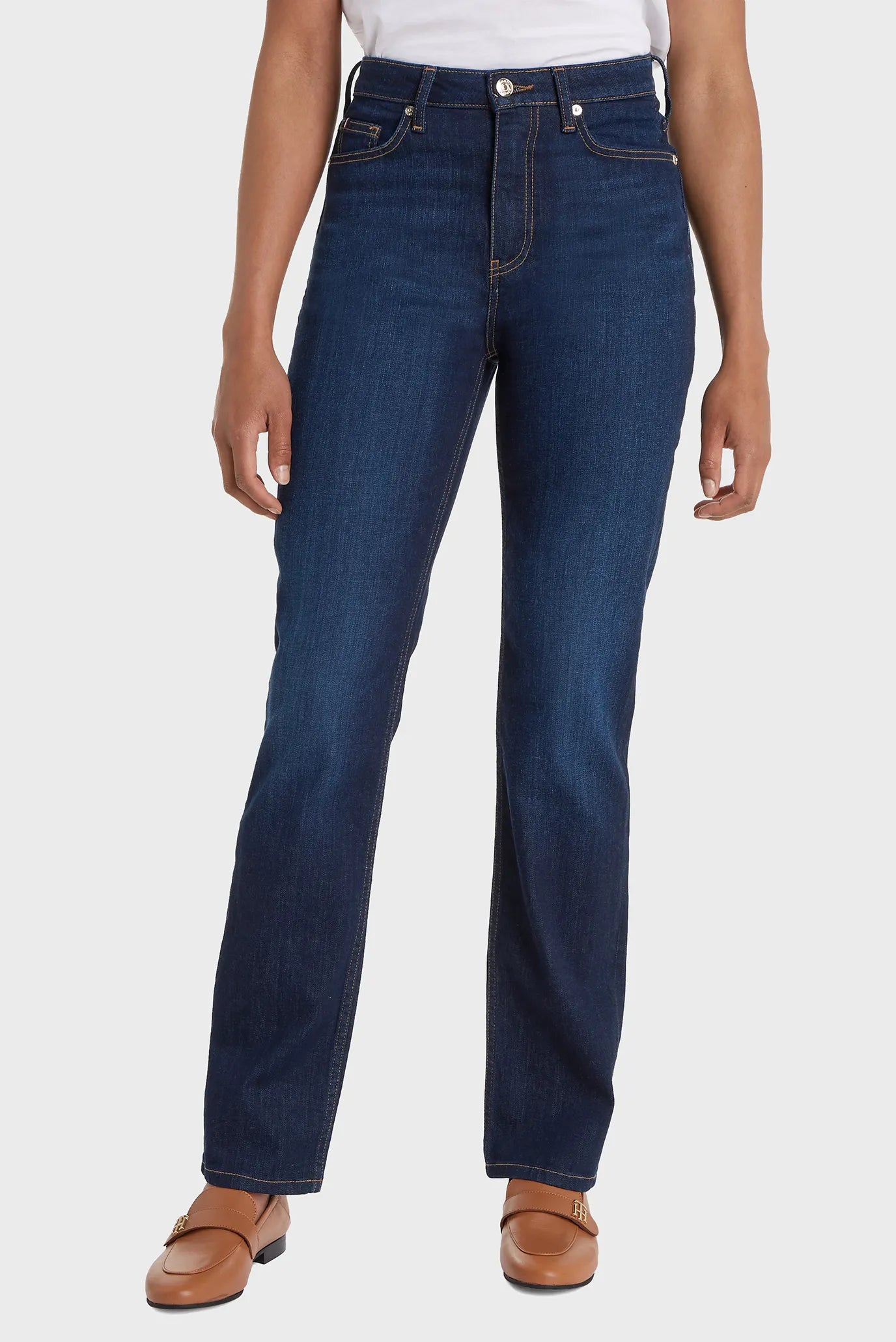 Tommy Hilfiger Classics egyenes szárú, középmagas derekú farmernadrág