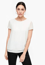 s.Oliver BLACK LABEL Pleated Blouse – Dream Cream