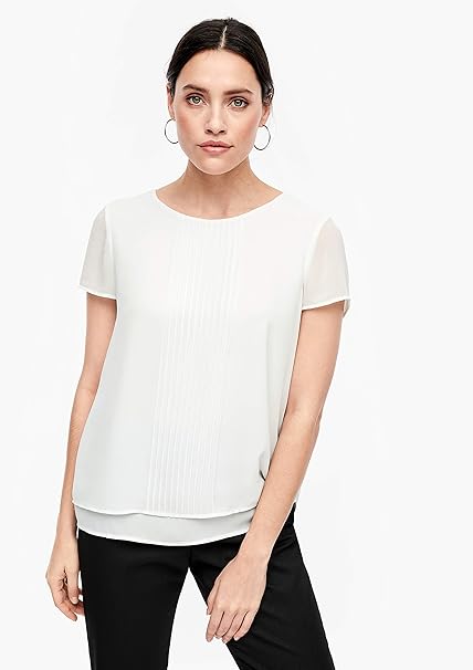 s.Oliver BLACK LABEL Pleated Blouse – Dream Cream