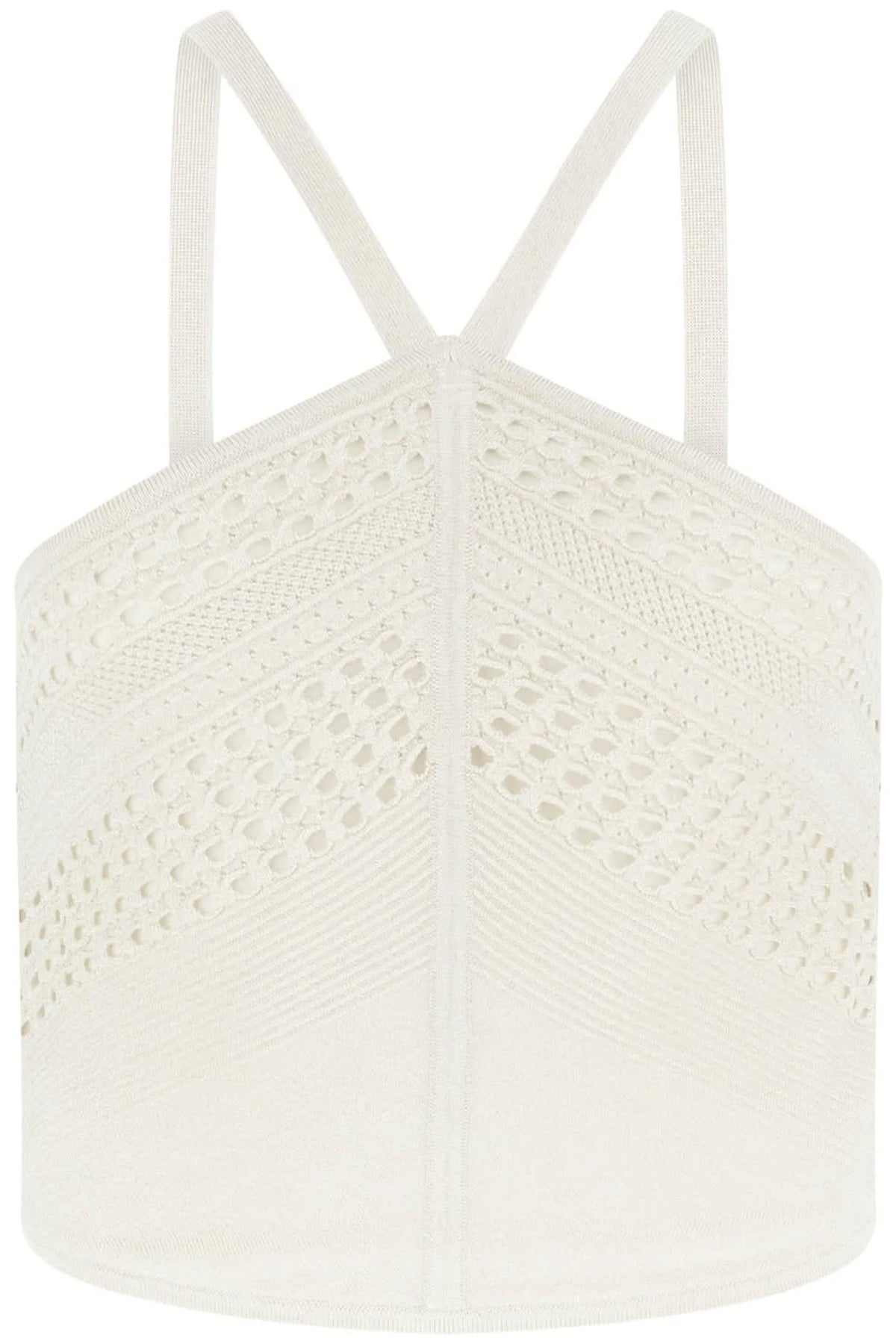 Marciano by Guess Henley Halter Crop Top in white, stylish women's fashion for summer parties, premium quality designer clothing.