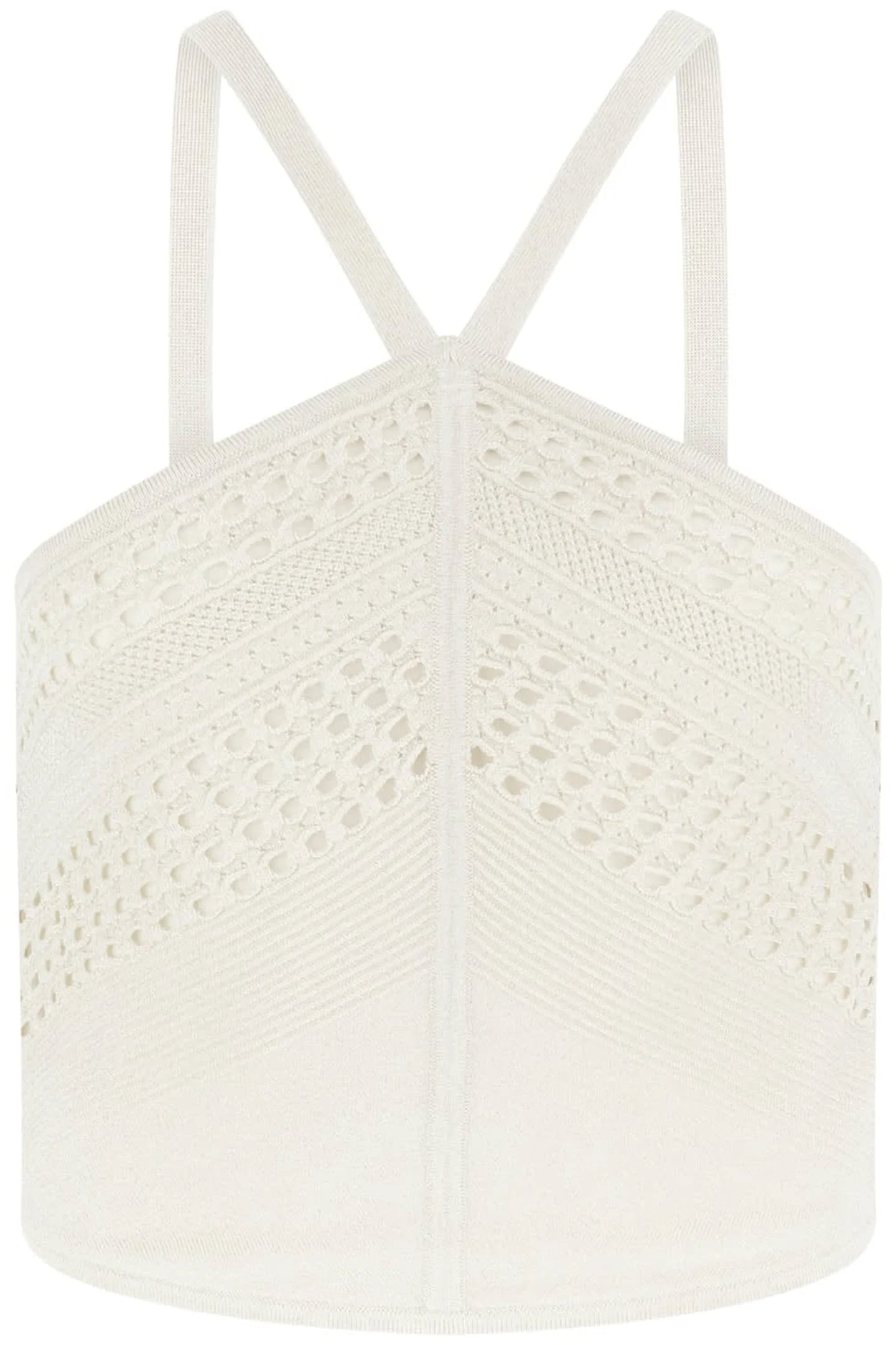 Marciano by Guess Henley Halter Crop Top in white, stylish women's fashion for summer parties, premium quality designer clothing.