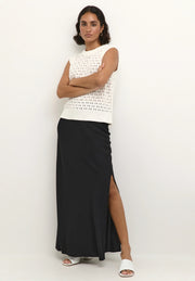 Kaffe Kasilja Side-Slit Maxi Skirt – Black