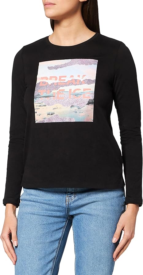 s.Oliver Long-Sleeve T-Shirt – BREAK THE ICE Graphic – Regular Fit