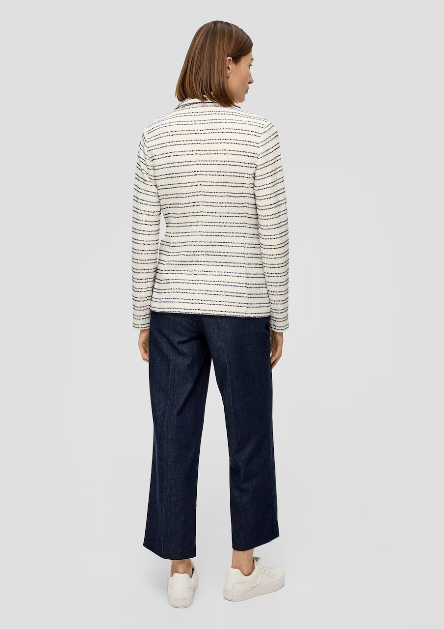 s.Oliver BLACK LABEL Striped Tweed Blazer – Ecru