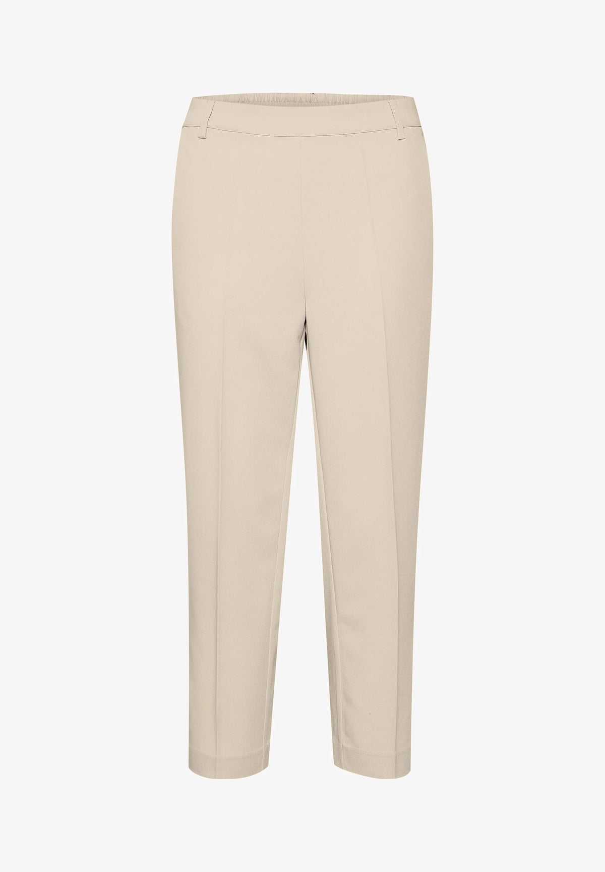 Kaffe KAsakura Cropped Tailored Trousers – Sand Beige