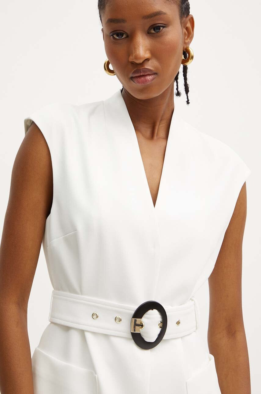 Marciano by Guess Lily Vest - White, a stylish women's fashion top with a belt, perfect for elegant occasions.