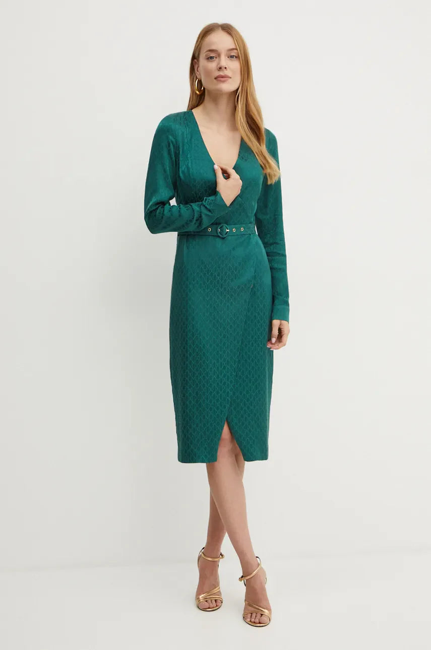 Marciano by Guess Amalia Dress - Green, elegant women's fashion dress with a feminine cut, perfect for parties.