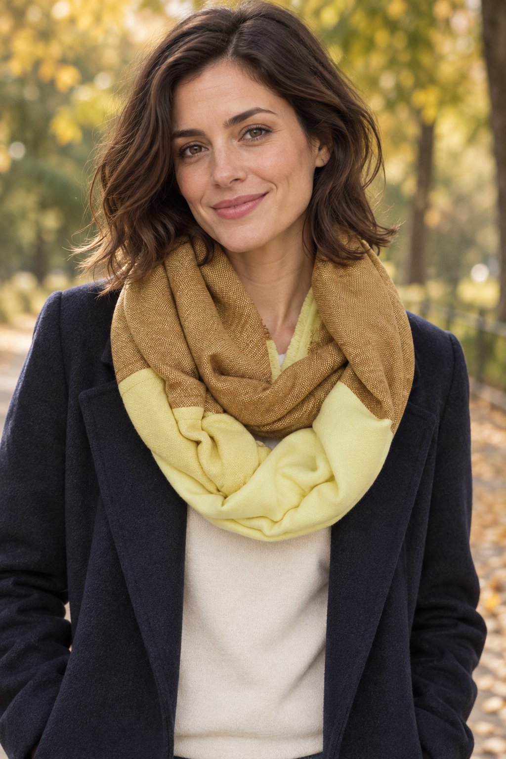 s.Oliver Modal-Blend Snood – Yellow & Brown
