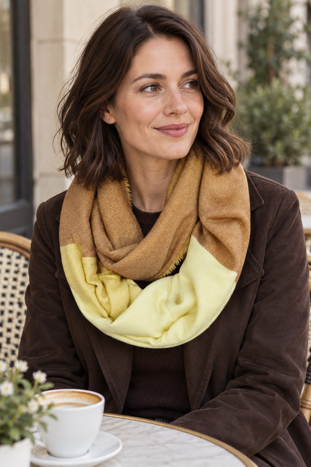s.Oliver Modal-Blend Snood – Yellow & Brown