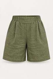Sorbet SBLIAMO Linen Bermuda Shorts – Olive