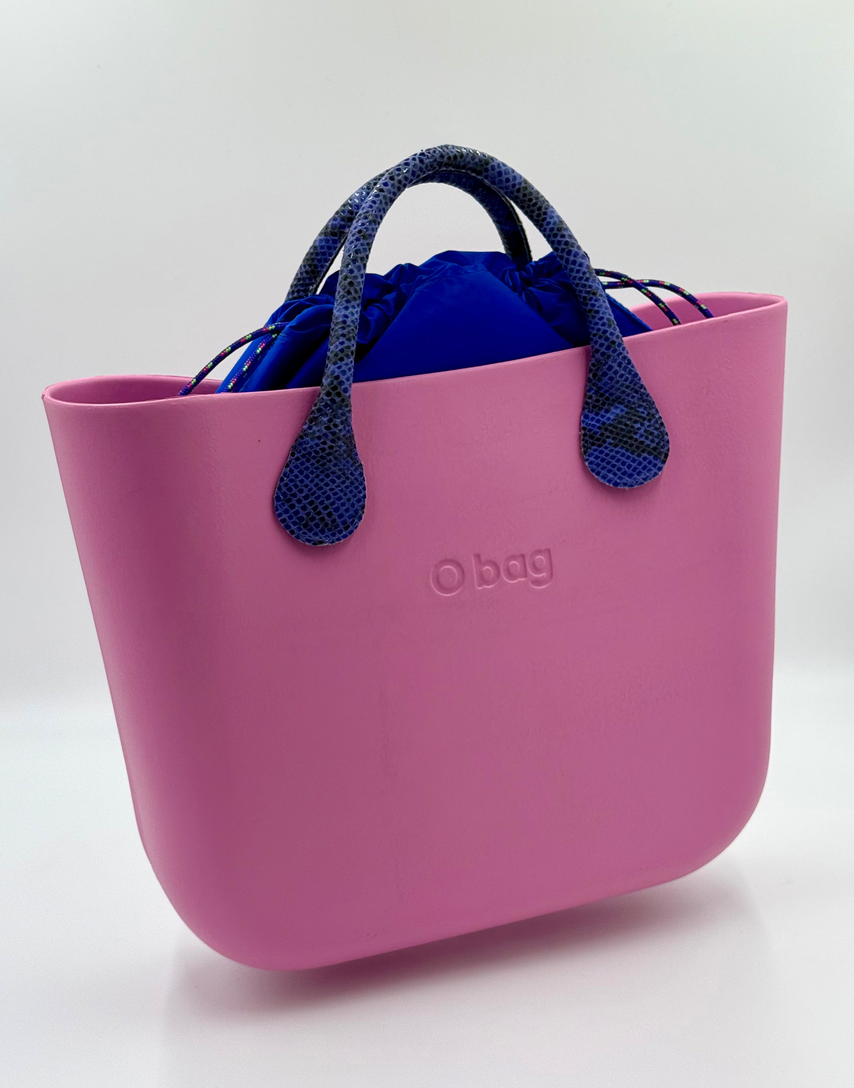 O bag Snake-Print-Handle Bag – Mauve