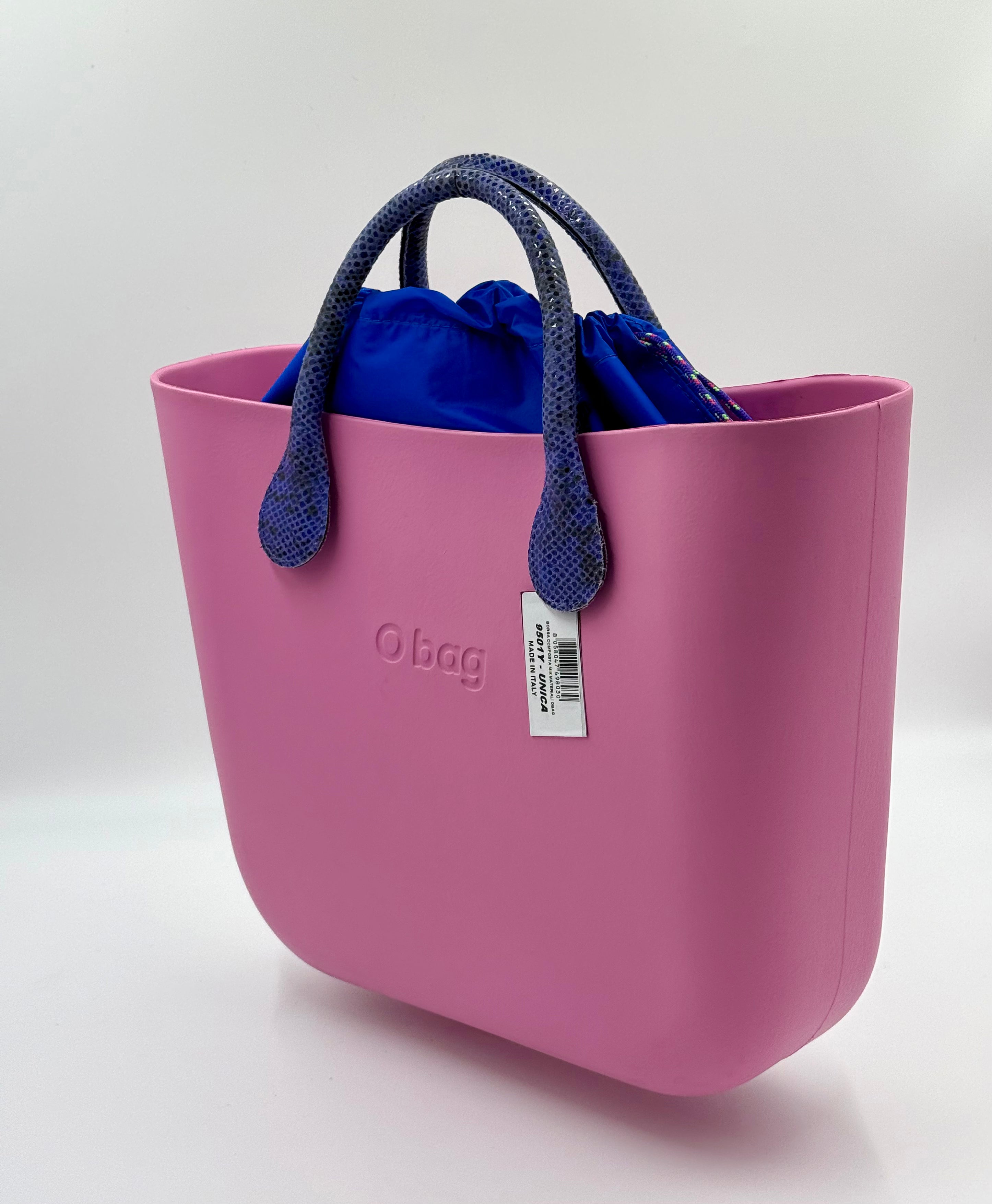 O bag Snake-Print-Handle Bag – Mauve
