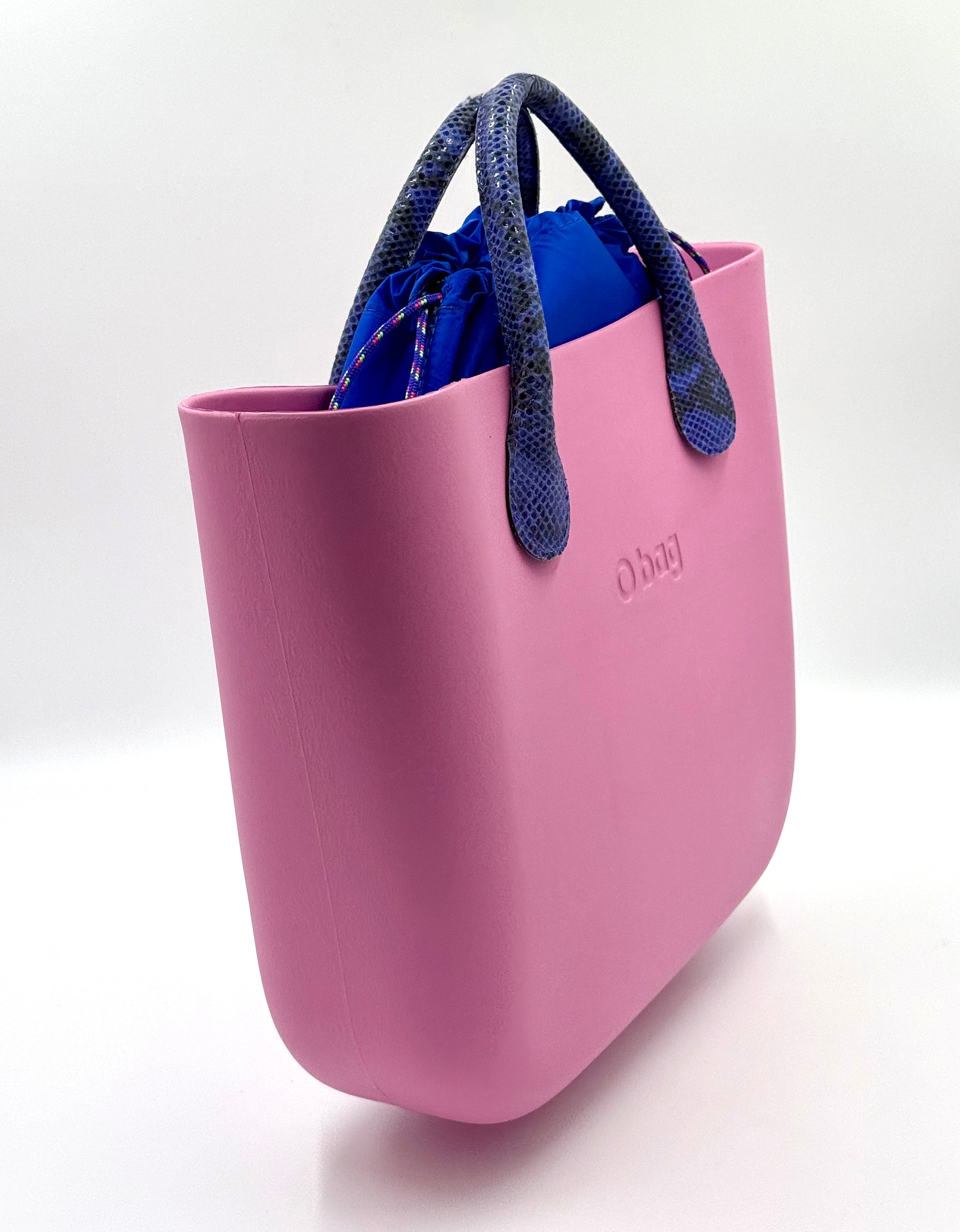O bag Snake-Print-Handle Bag – Mauve