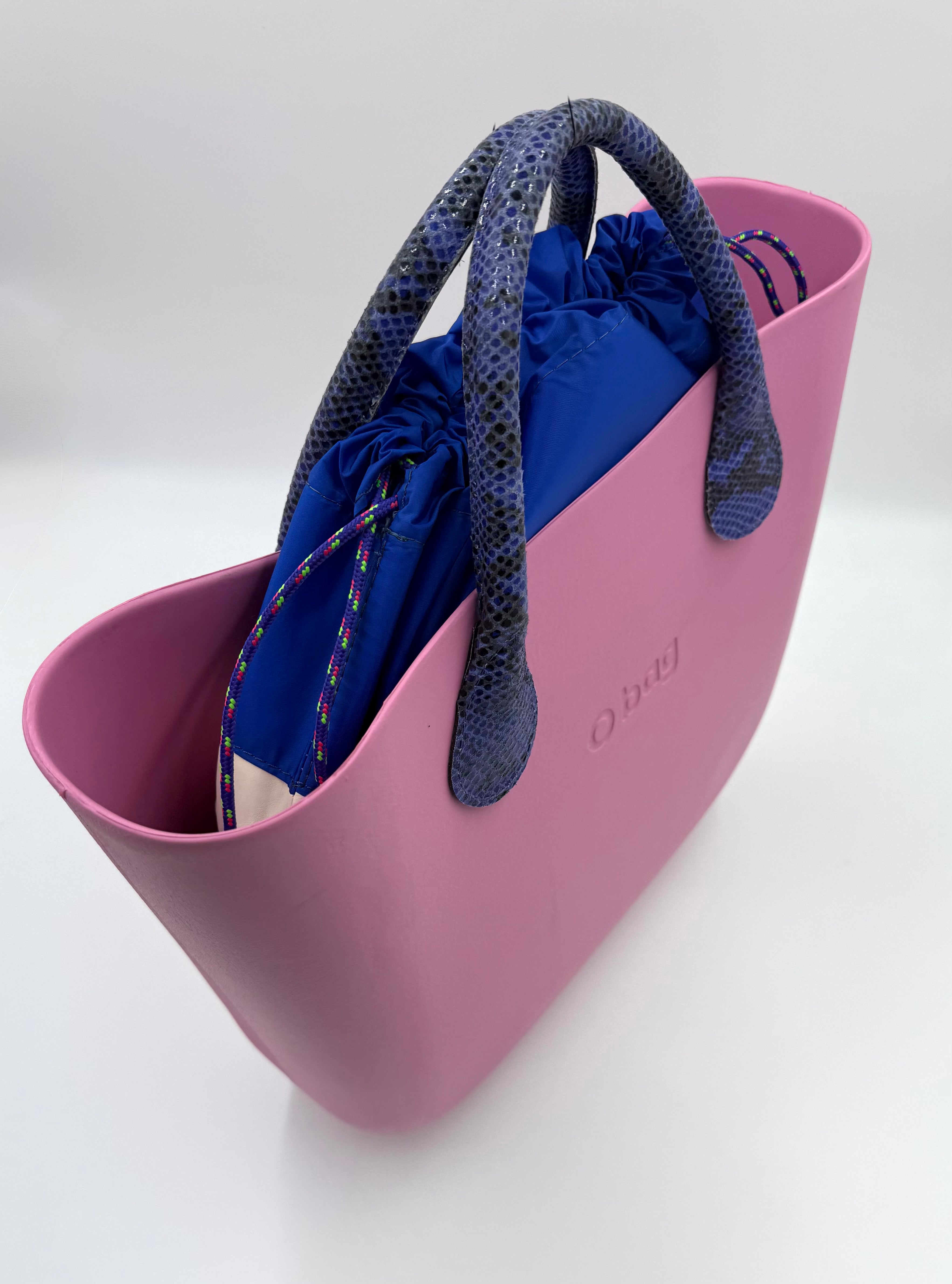 O bag Snake-Print-Handle Bag – Mauve