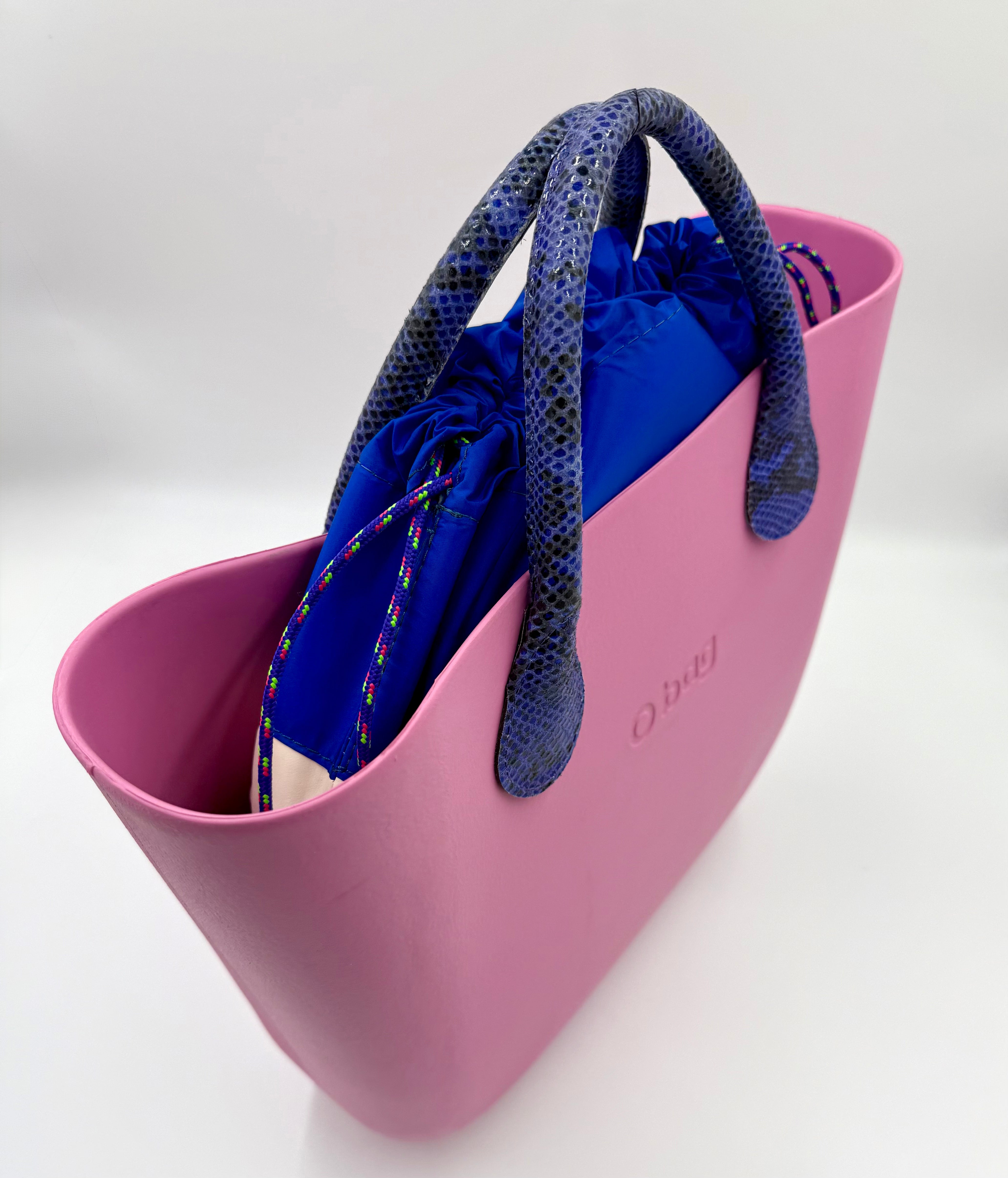 O bag Snake-Print-Handle Bag – Mauve