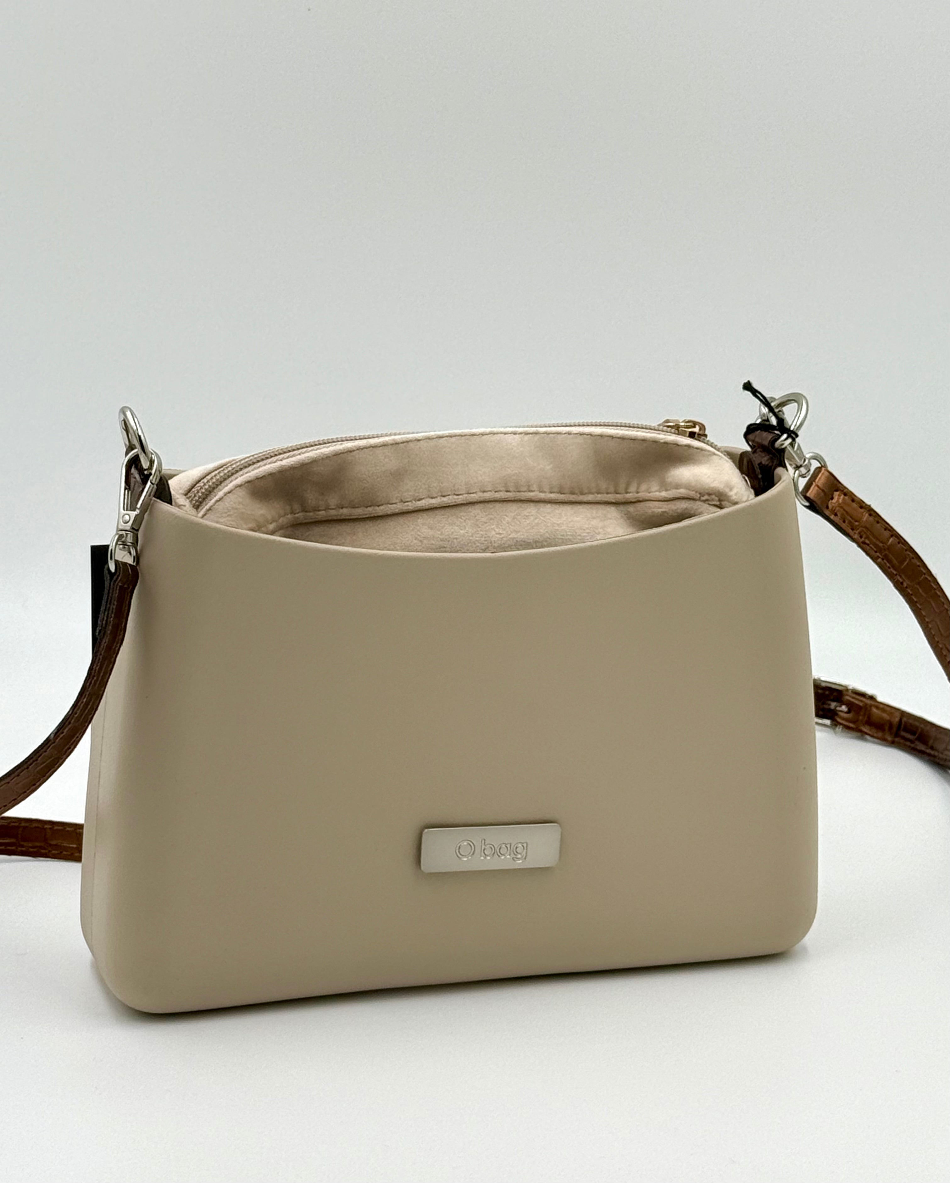 O bag Glam táska szarvasbőr hatású béléssel – bézs