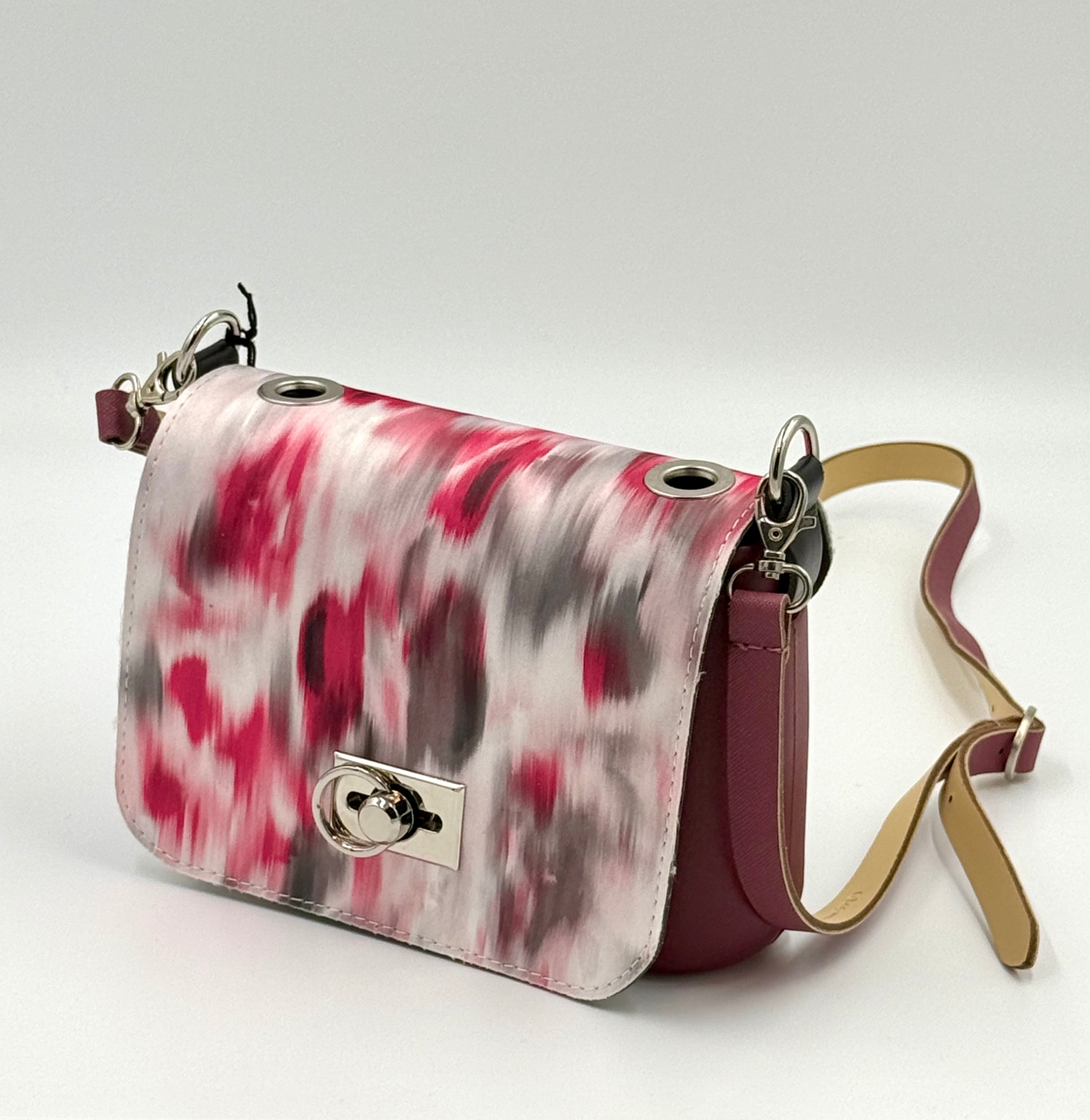 O bag O Pocket Marbled-Flap Bag – Burgundy