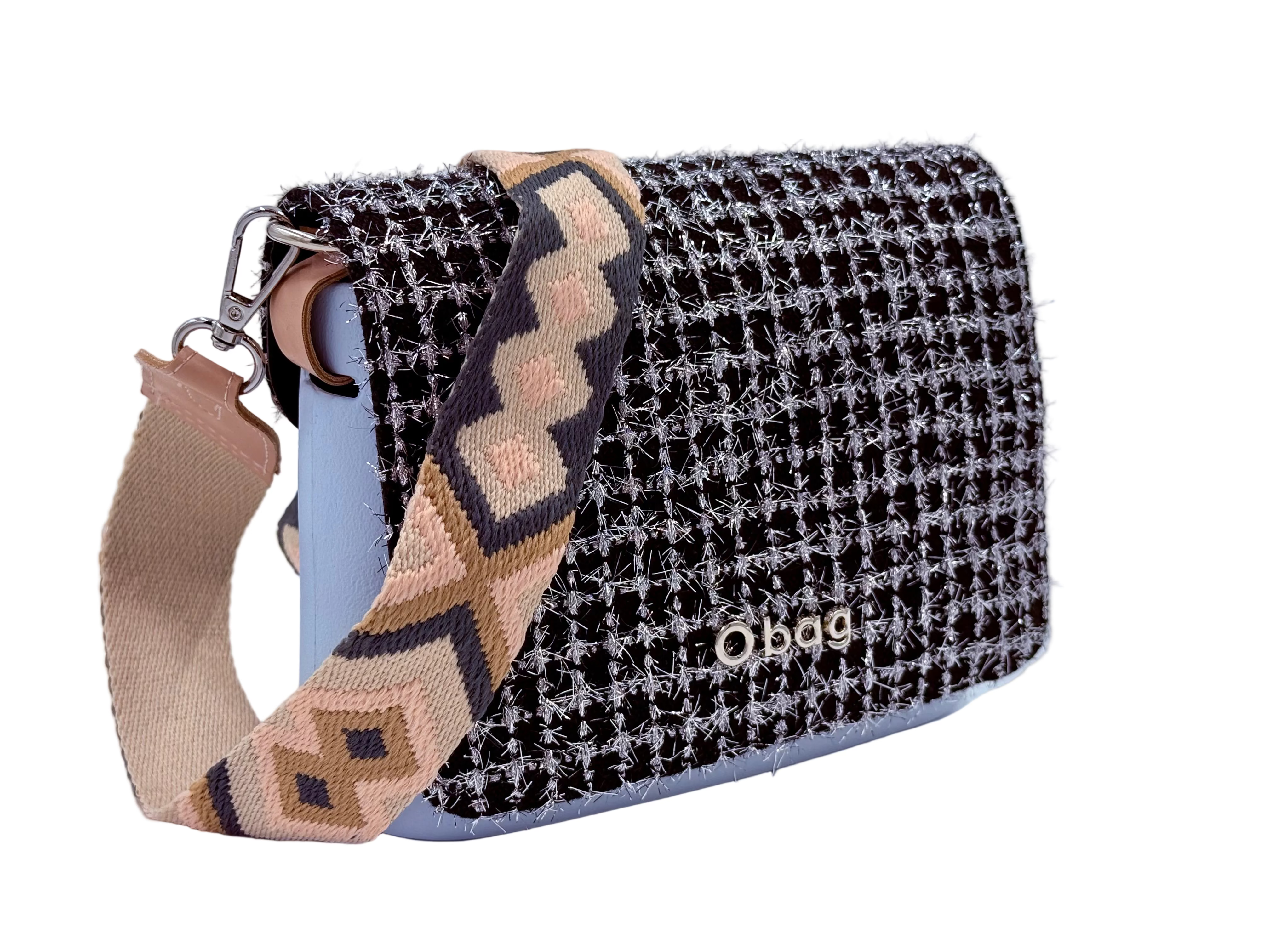 O bag Pocket keresztpántos táska tweed fedéllel