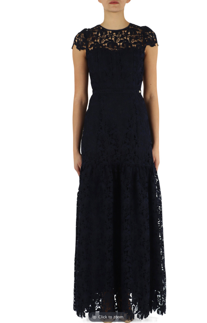 Marciano by Guess Camilla Dress - Long Dress in elegant navy lace, perfect for women's fashion and designer clothing.