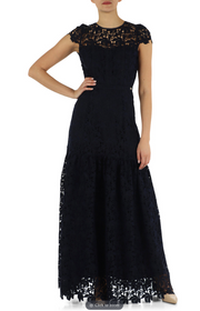 Marciano by Guess Camilla Dress - Long Dress in elegant navy lace, perfect for women's fashion and designer clothing.