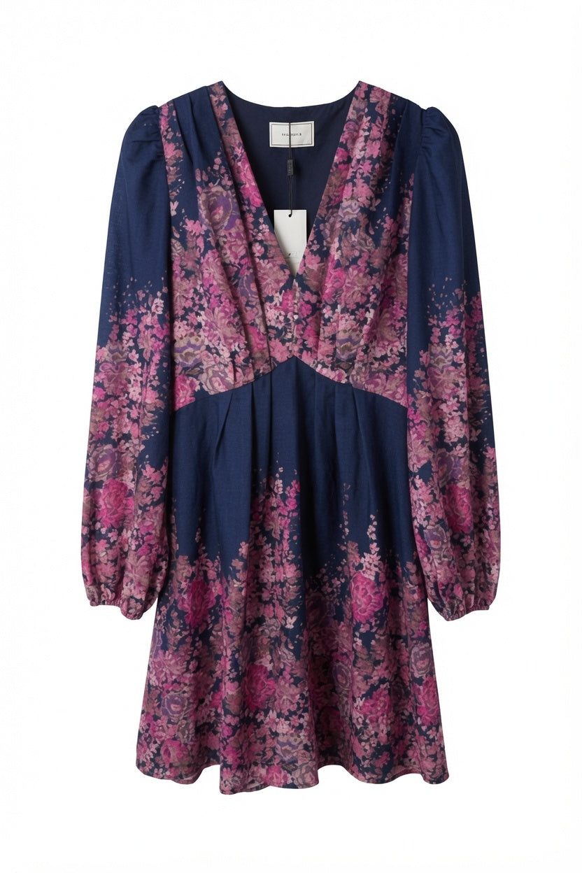 Neo Noir Semila Dress – Navy Floral Print