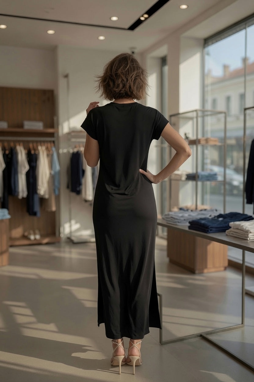 PIECES PCANDORA Short-Sleeve Round-Neck Lena Maxi Dress