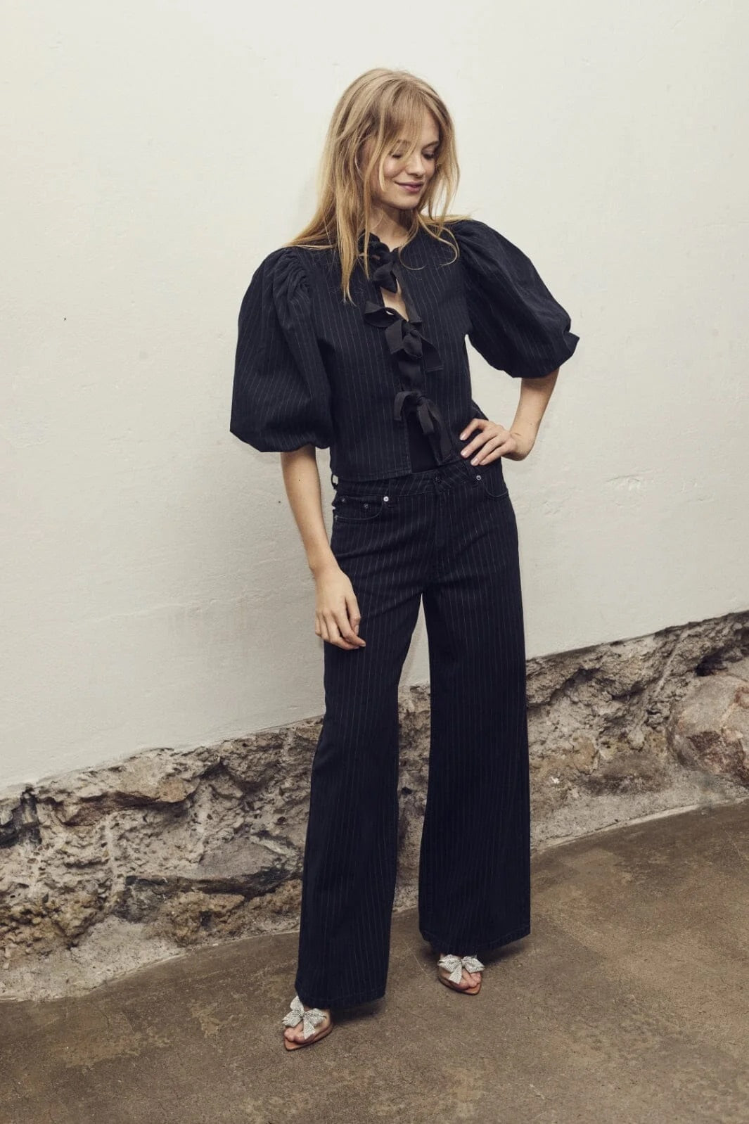 Co'couture Pincc bő szárú farmernadrág – fekete