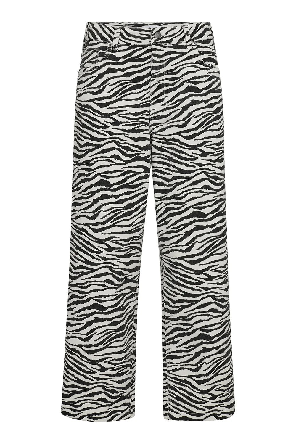 Co'couture Zion Zebra Crop Trousers – Off White/Black