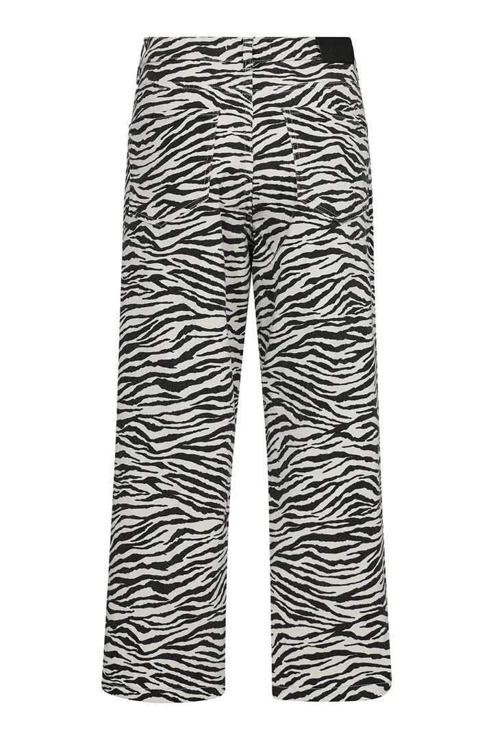 Co'couture Zion Zebra Crop Trousers – Off White/Black