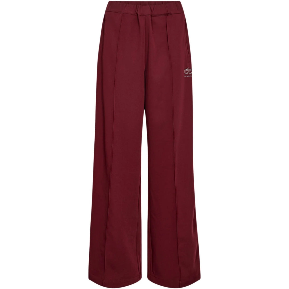 Co'couture Amina Crease Wide-Leg Trousers – Burgundy