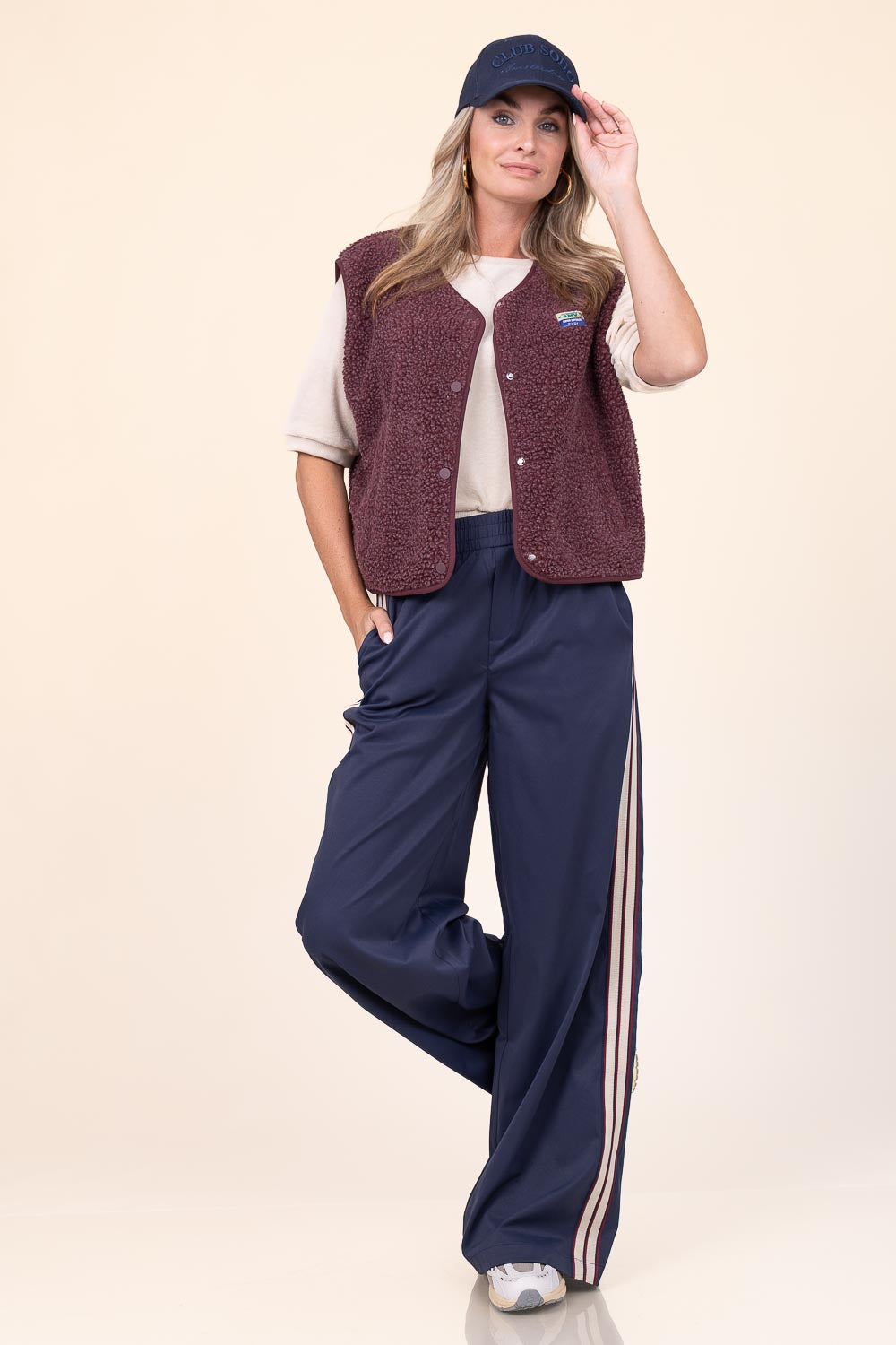 Co'couture Mingus Sporty bő szárú nadrág – sötétkék