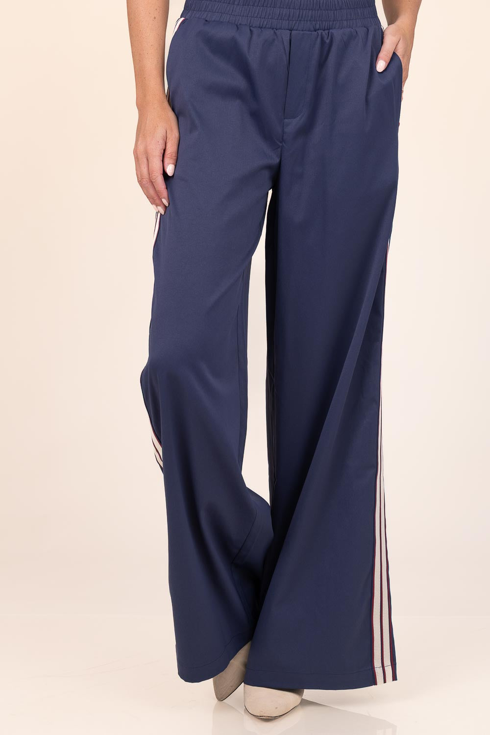Co'couture Mingus Sporty bő szárú nadrág – sötétkék