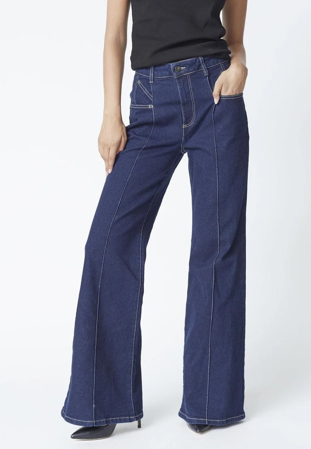Co'couture Theo CC Wide-Leg Jeans – Dark Denim