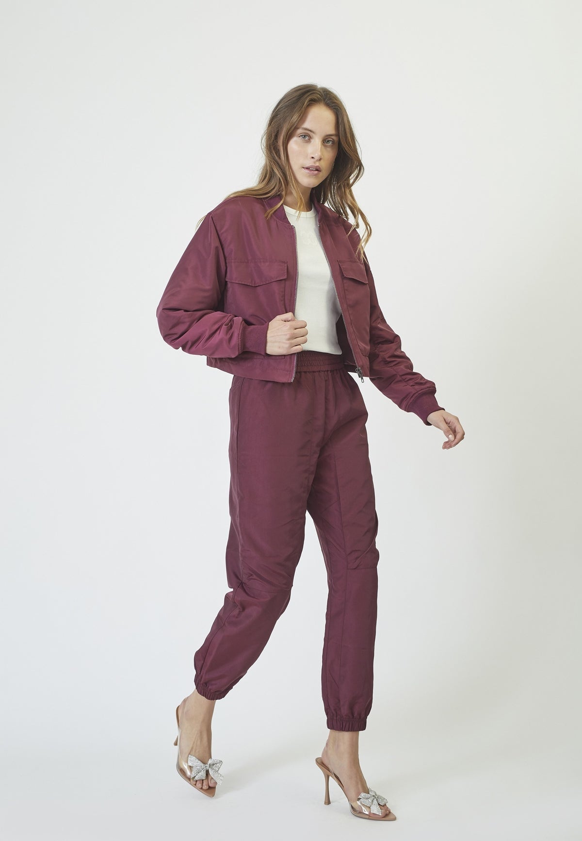 Co'couture Trice Tech Trousers – Burgundy