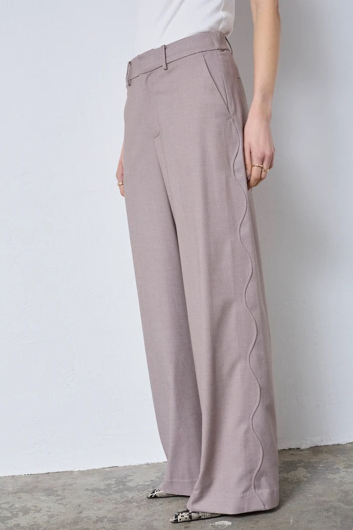 Co'couture Matty Wave Seam Wide-Leg Trousers – Mink