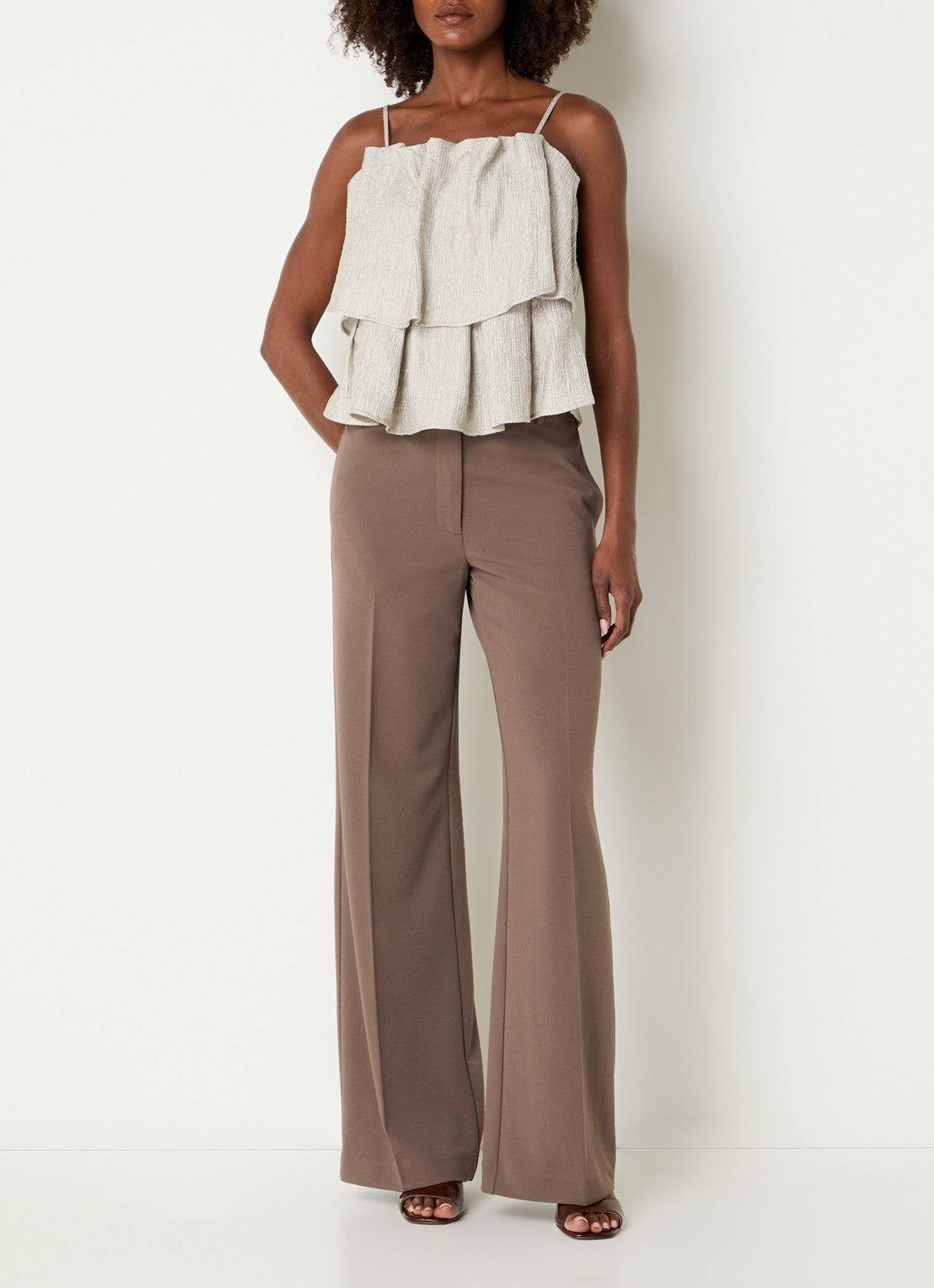 Co'couture Matty Wave Seam Wide-Leg Trousers – Mauve