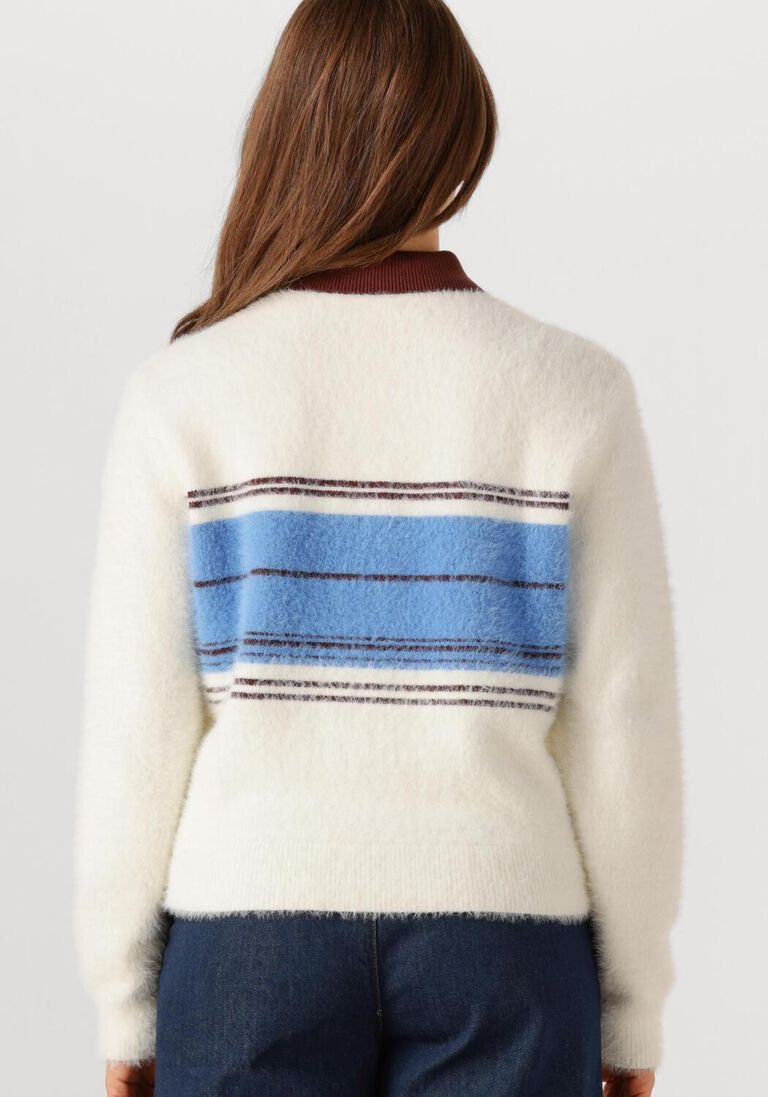 Co'couture Tory Striped Zip-Neck Jumper – Ecru