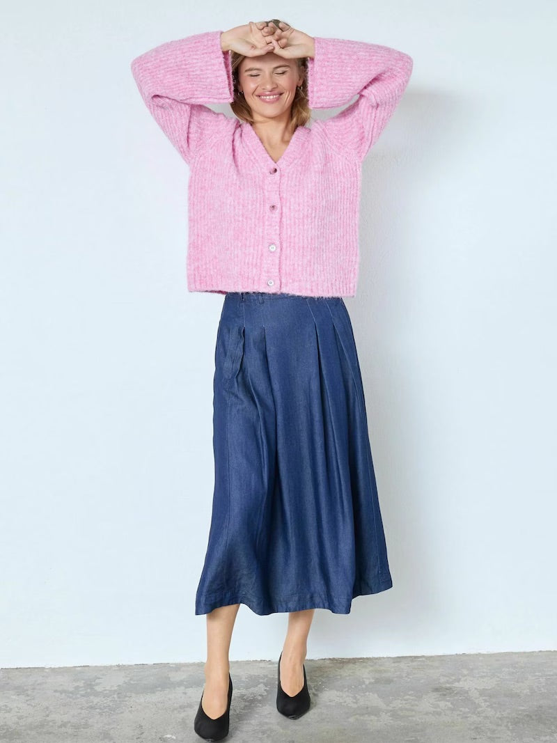 Co'couture Charlie V-Neck Cardigan – Pale Pink