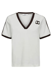 Co'couture Edge CC Stripe V-T-Shirt – Offwhite