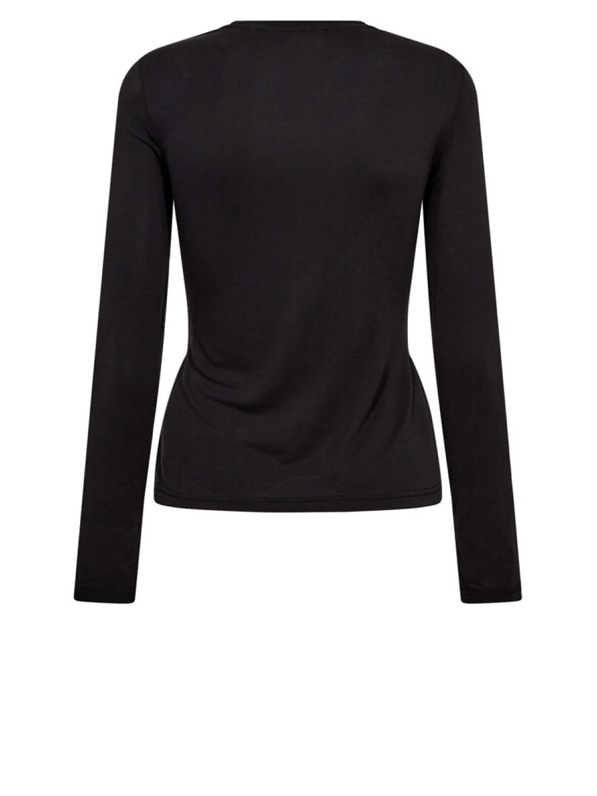 Co'couture Camilla CC Drape Long-Sleeve Blouse – Black