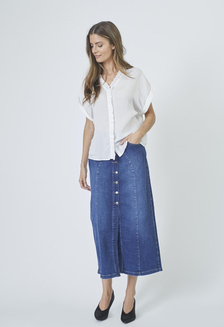 Co'couture Tyler Denim Midi Skirt – Denim Blue