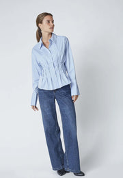 Co'couture Poppy CC Pleat Shirt – Light Blue