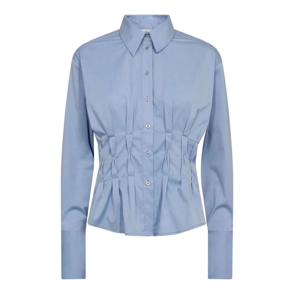 Co'couture Poppy CC Pleat Shirt – Light Blue